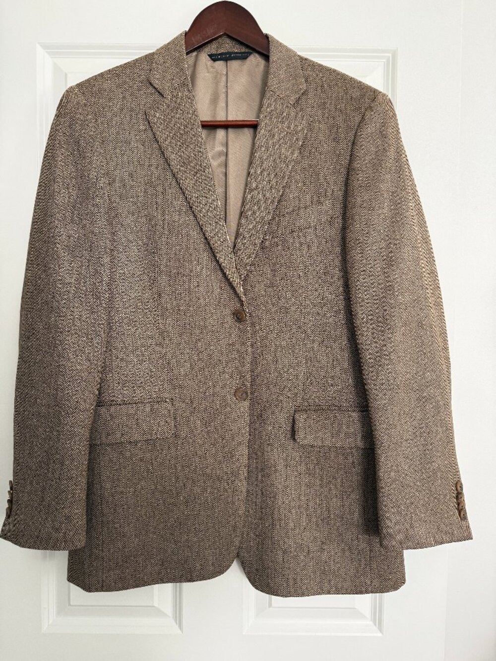 Nordstrom Men's Cashmere Sportcoat 39R Brown Herringbone